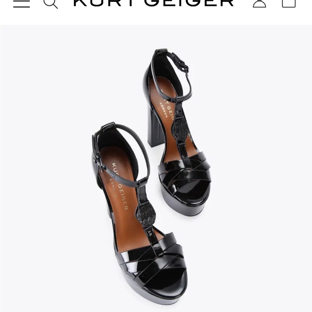 Kurt Geiger Glossy Black Platform Heels